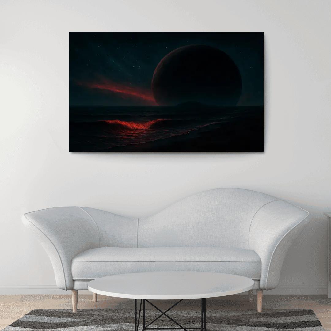 Crimson Skies Of A Rogue Ocean World premium artwork frames