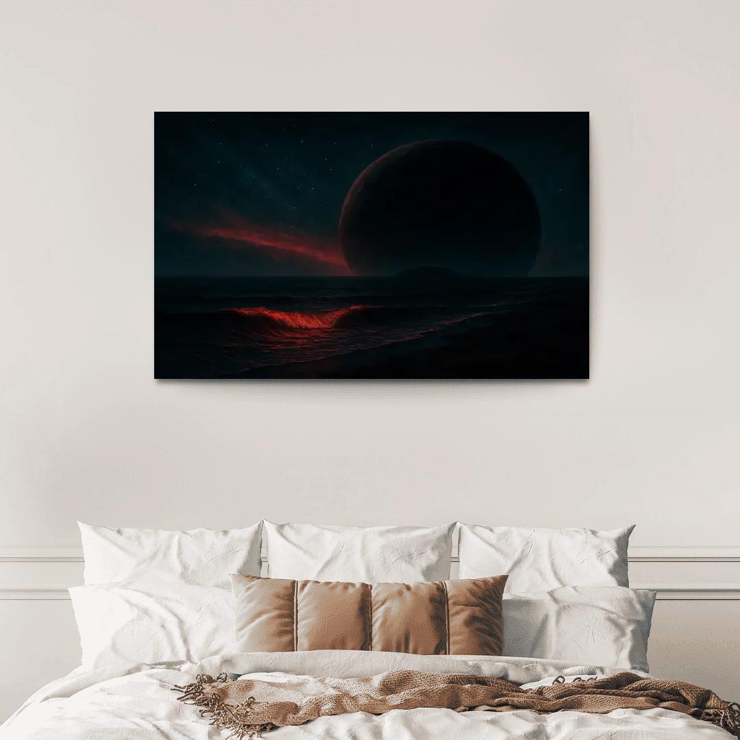 Crimson Skies Of A Rogue Ocean World premium artwork frames