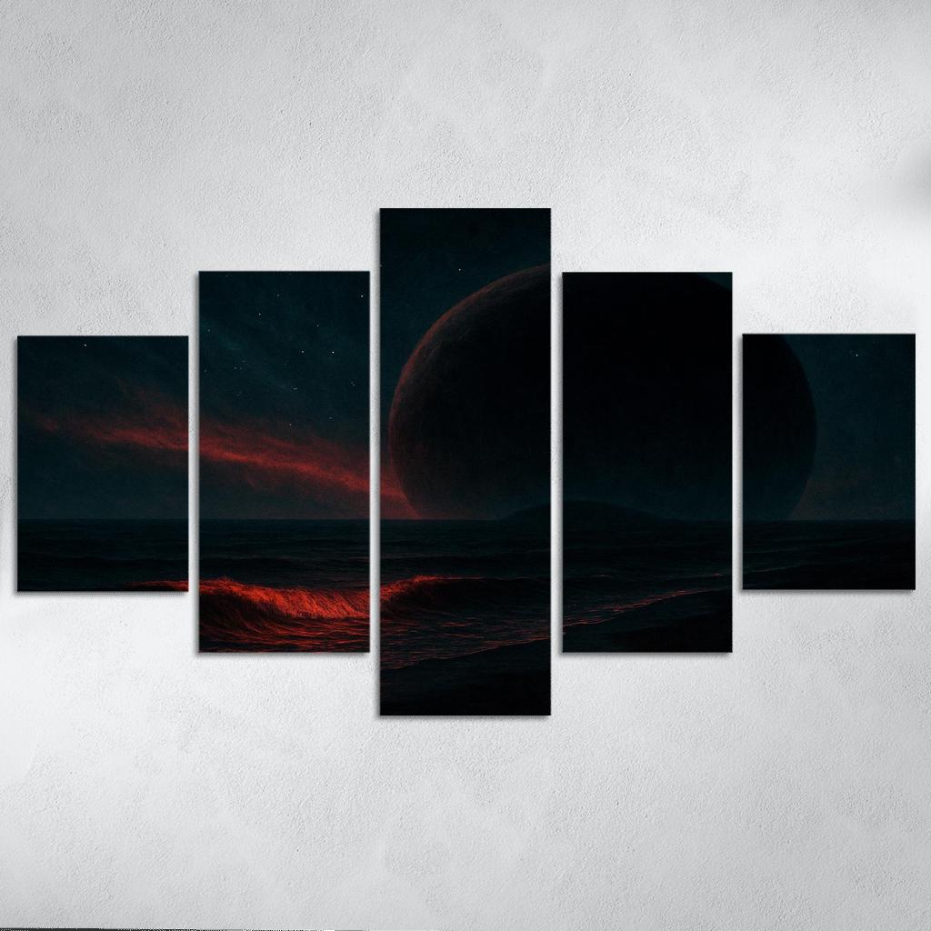 Crimson Skies Of A Rogue Ocean World premium artwork frames