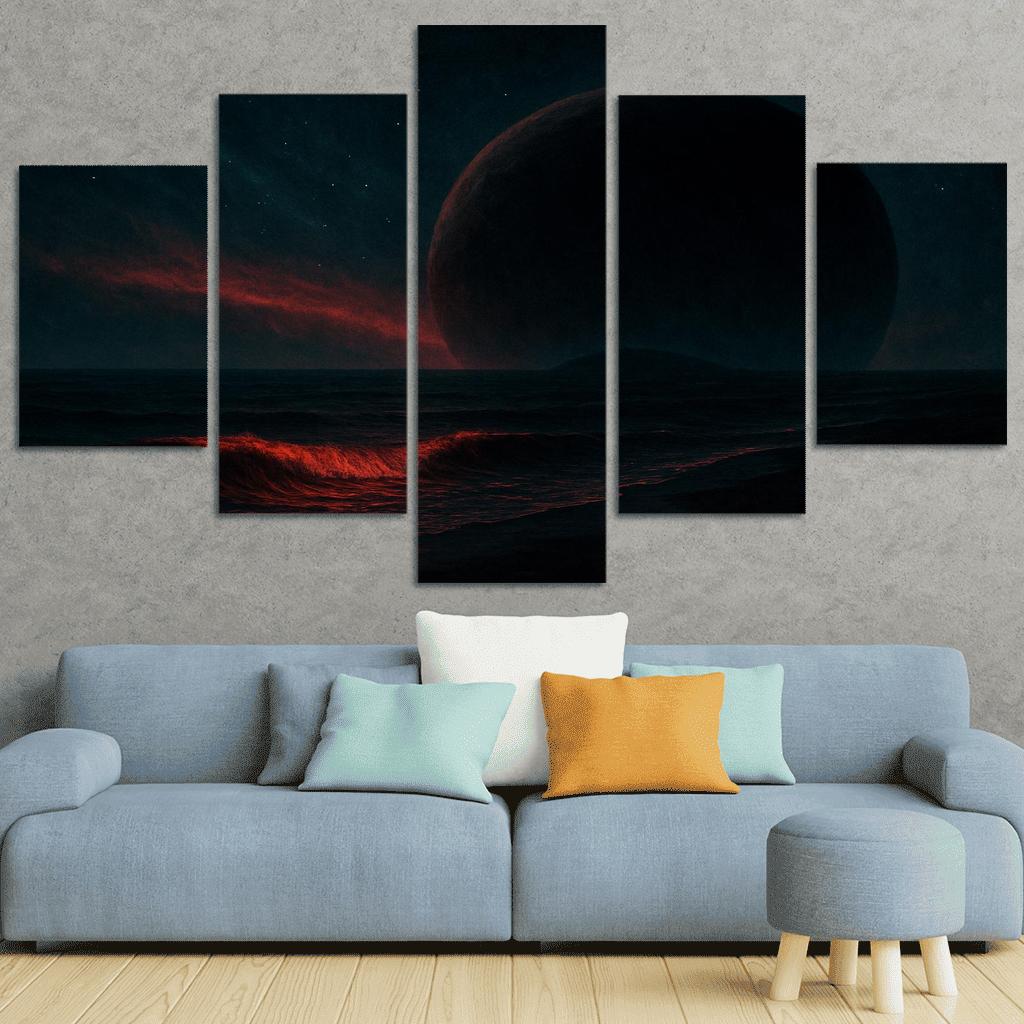Crimson Skies Of A Rogue Ocean World premium artwork frames