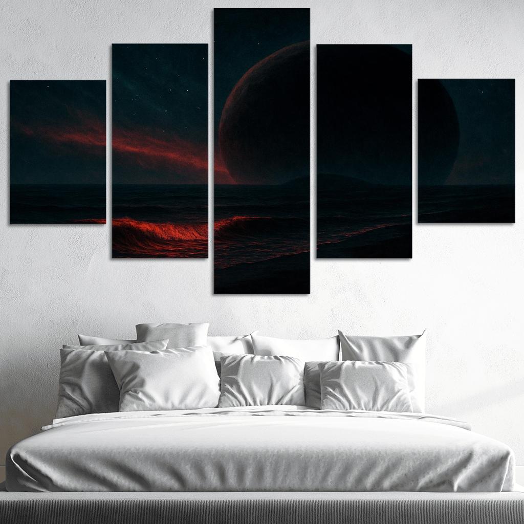 Crimson Skies Of A Rogue Ocean World premium artwork frames