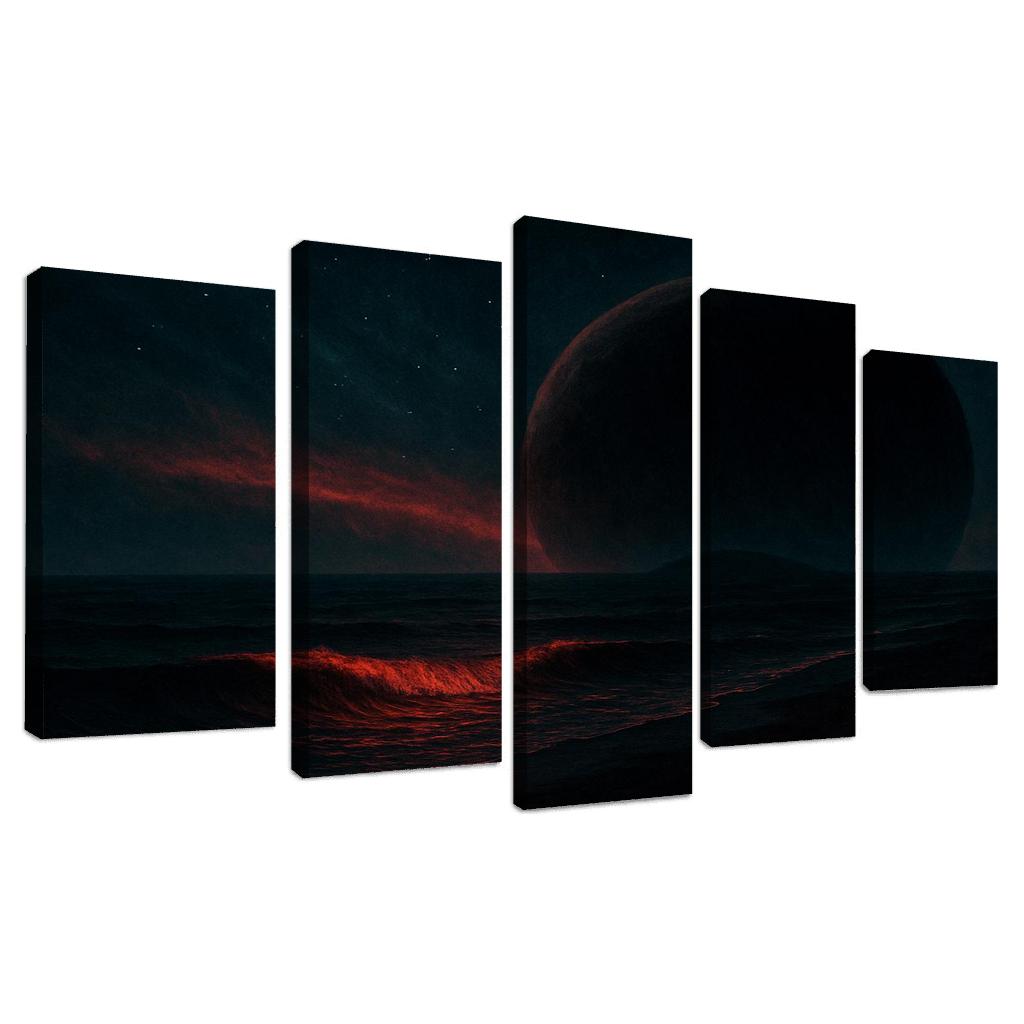 Crimson Skies Of A Rogue Ocean World premium artwork frames