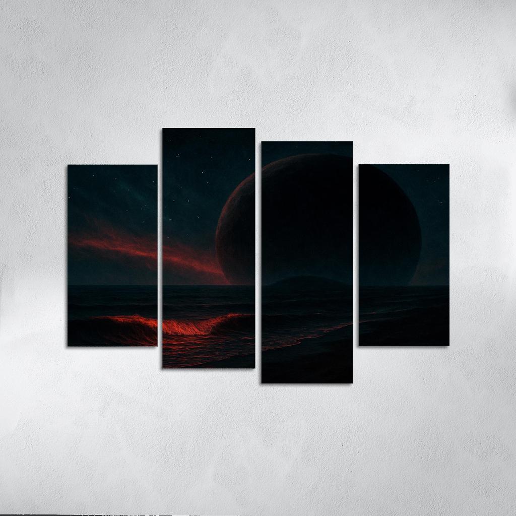 Crimson Skies Of A Rogue Ocean World premium artwork frames