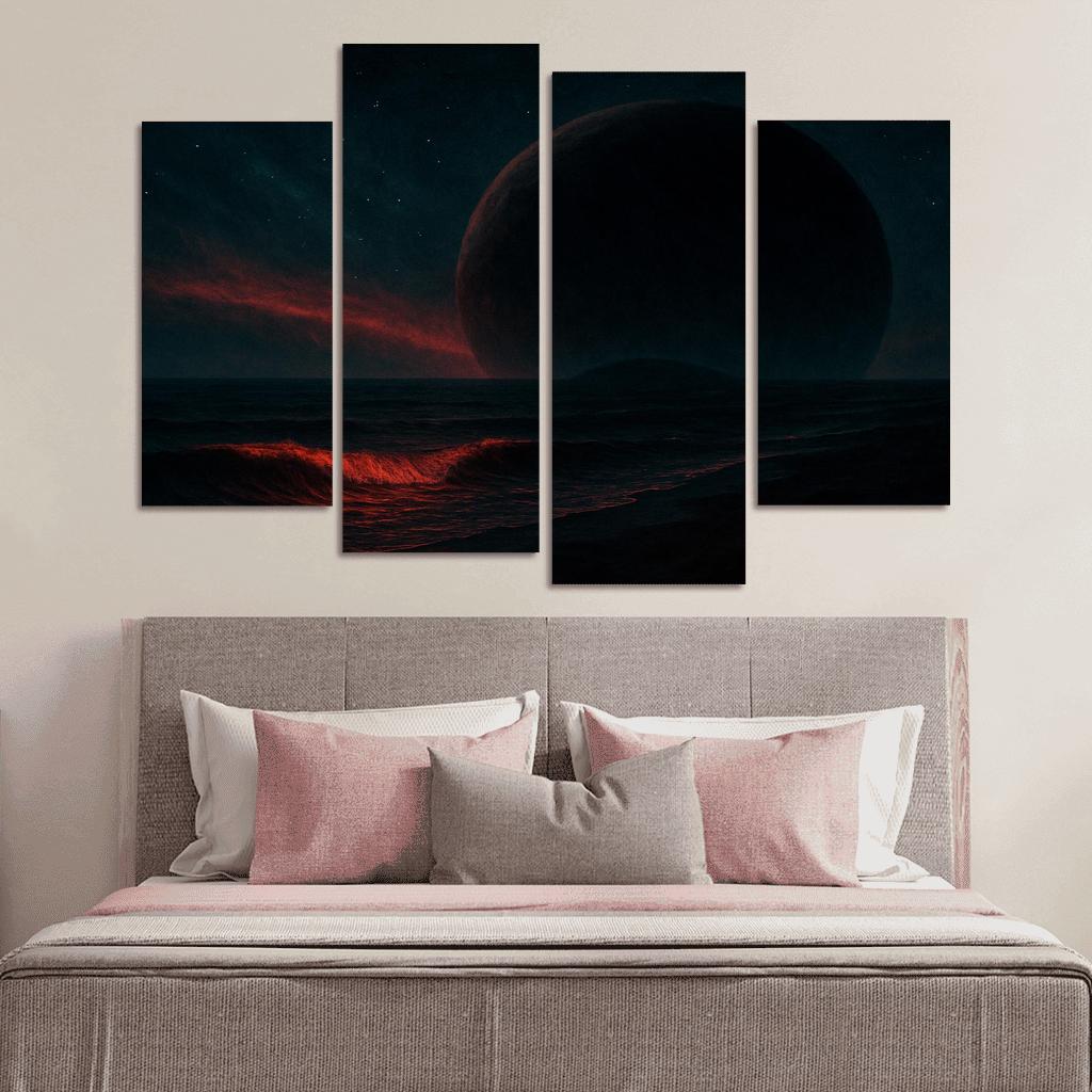 Crimson Skies Of A Rogue Ocean World premium artwork frames