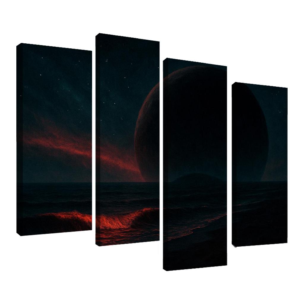 Crimson Skies Of A Rogue Ocean World premium artwork frames