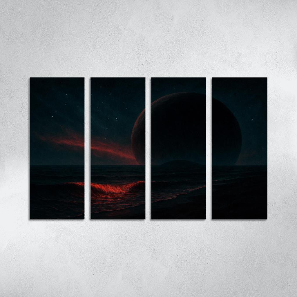 Crimson Skies Of A Rogue Ocean World premium artwork frames