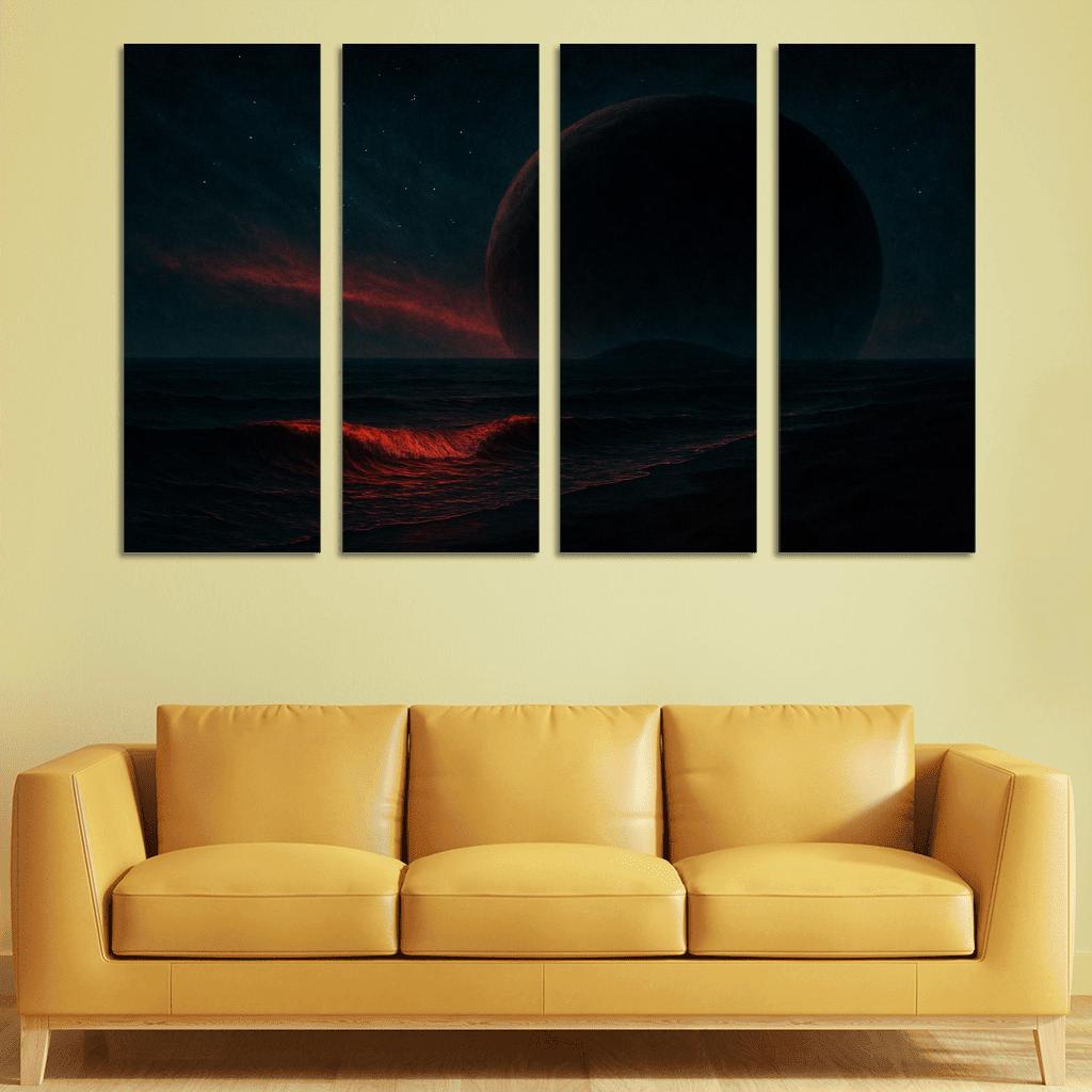 Crimson Skies Of A Rogue Ocean World premium artwork frames
