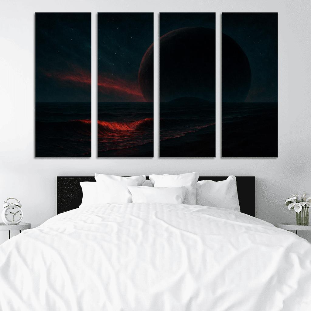 Crimson Skies Of A Rogue Ocean World premium artwork frames