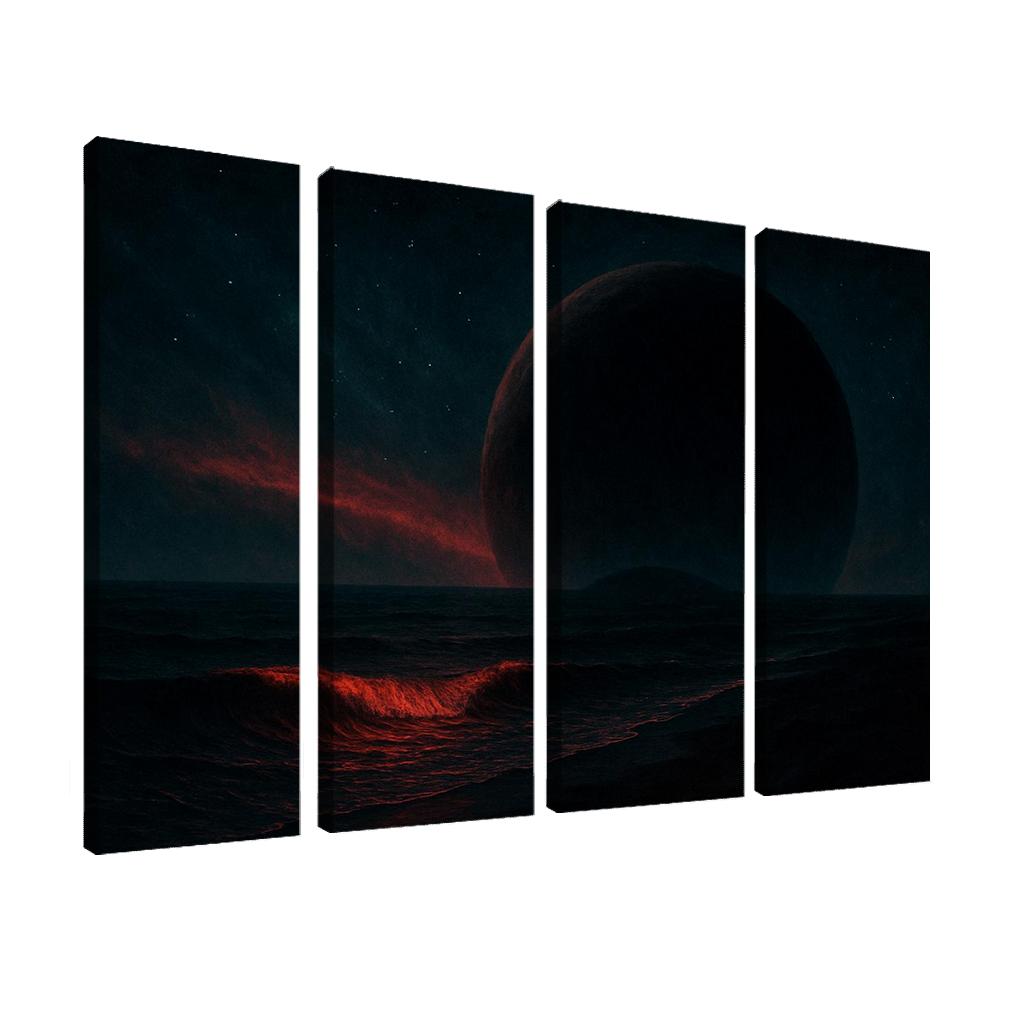 Crimson Skies Of A Rogue Ocean World premium artwork frames