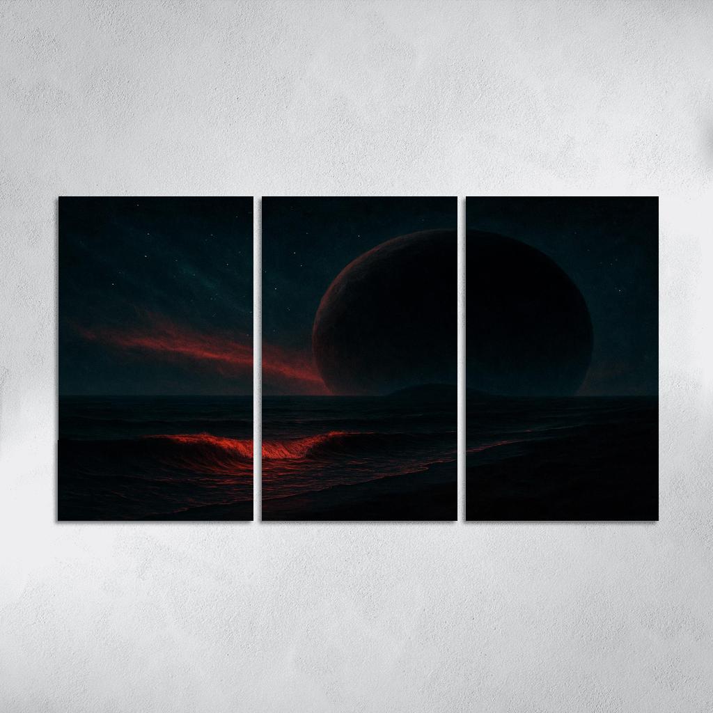 Crimson Skies Of A Rogue Ocean World premium artwork frames