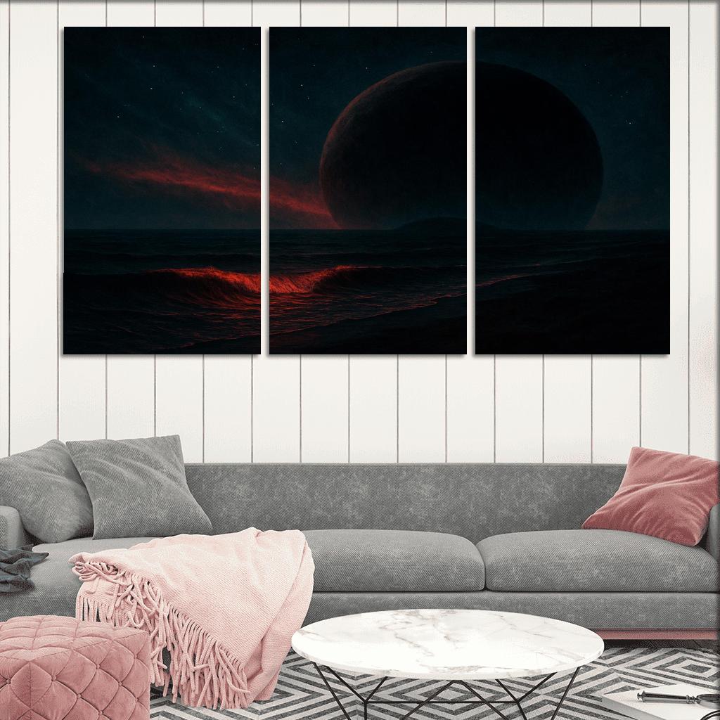 Crimson Skies Of A Rogue Ocean World premium artwork frames