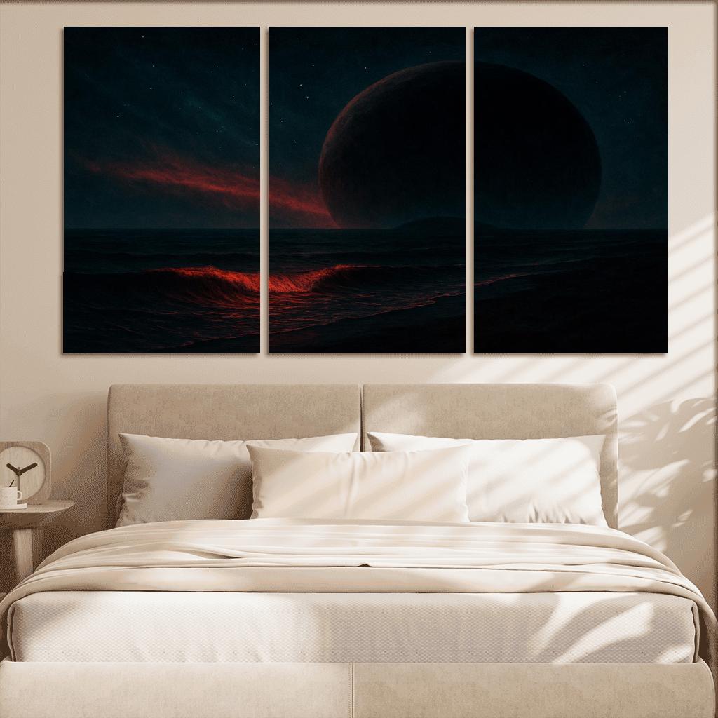 Crimson Skies Of A Rogue Ocean World premium artwork frames