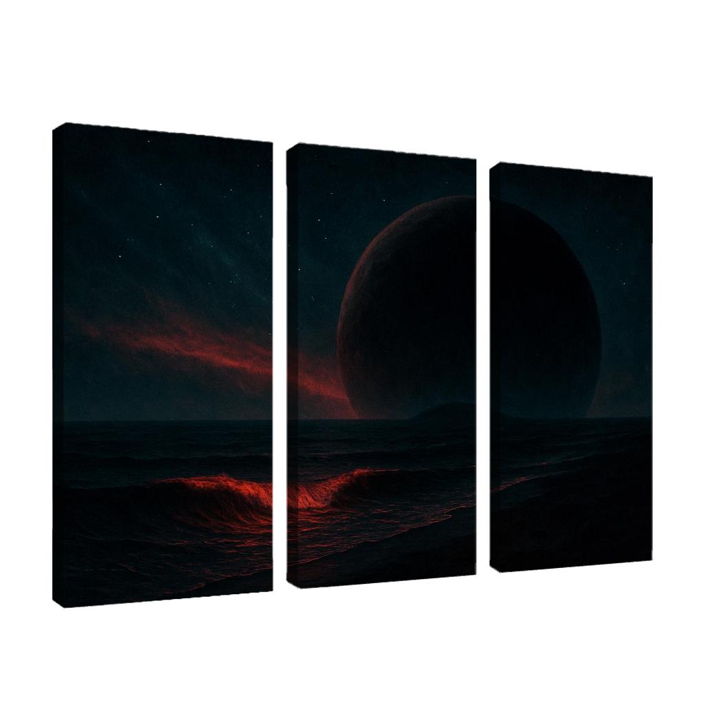 Crimson Skies Of A Rogue Ocean World premium artwork frames