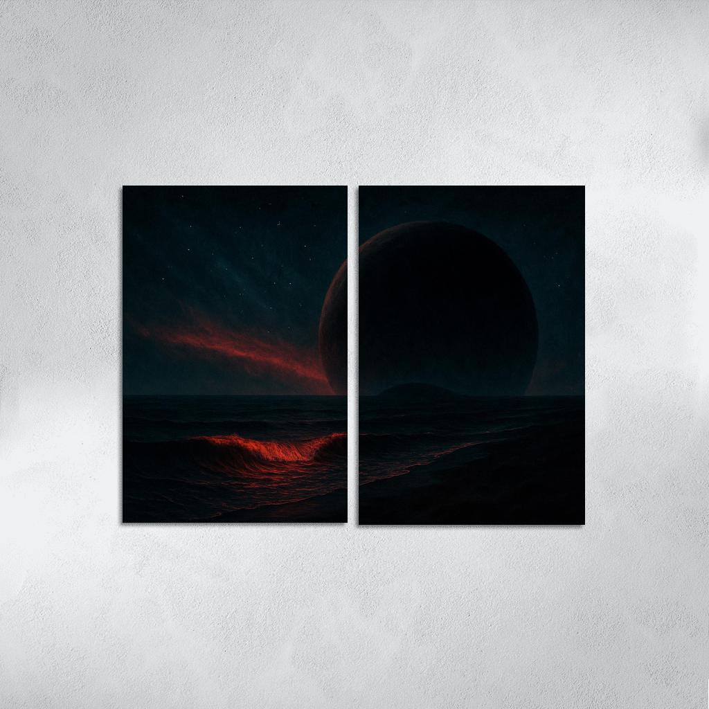 Crimson Skies Of A Rogue Ocean World premium artwork frames