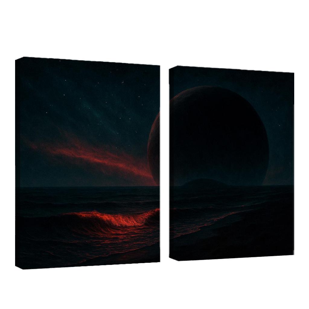 Crimson Skies Of A Rogue Ocean World premium artwork frames