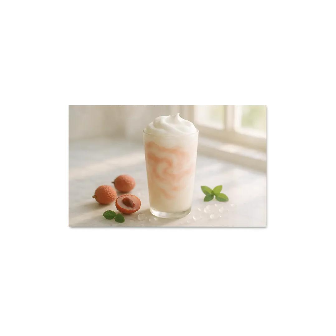 Frosted Lychee Cloud Frappe decor