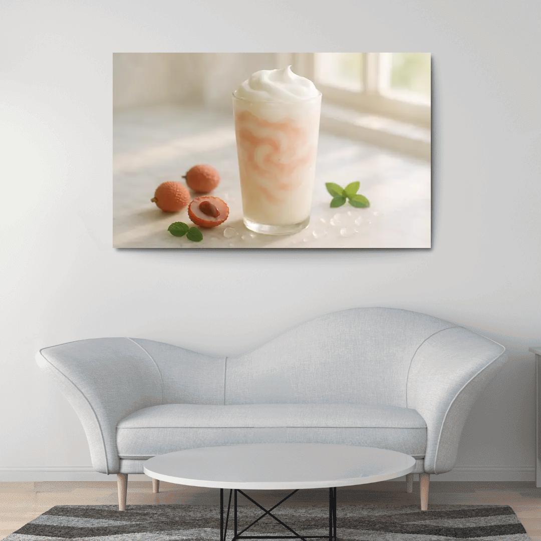 Frosted Lychee Cloud Frappe decor