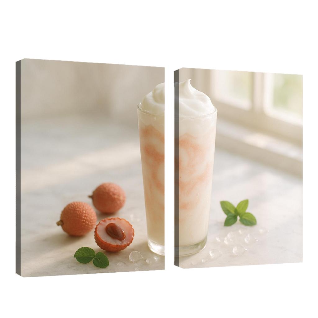 Frosted Lychee Cloud Frappe decor