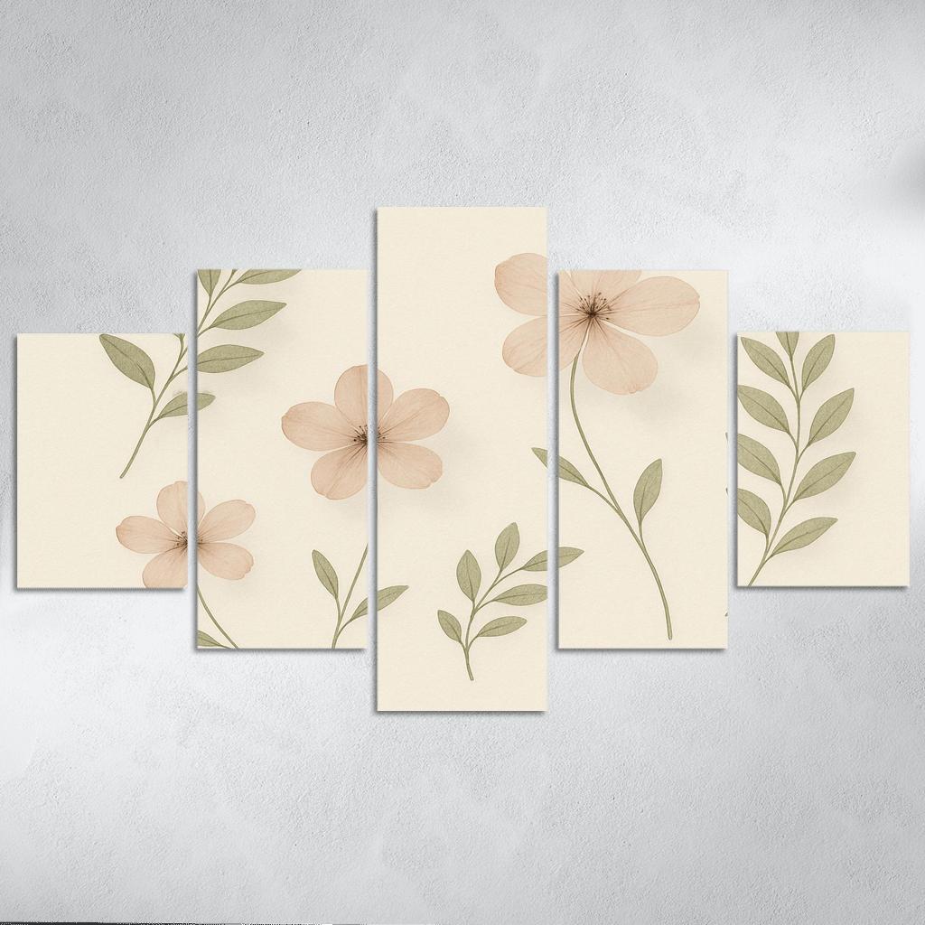 Pastel Herbarium Whispers canvas paintings frame