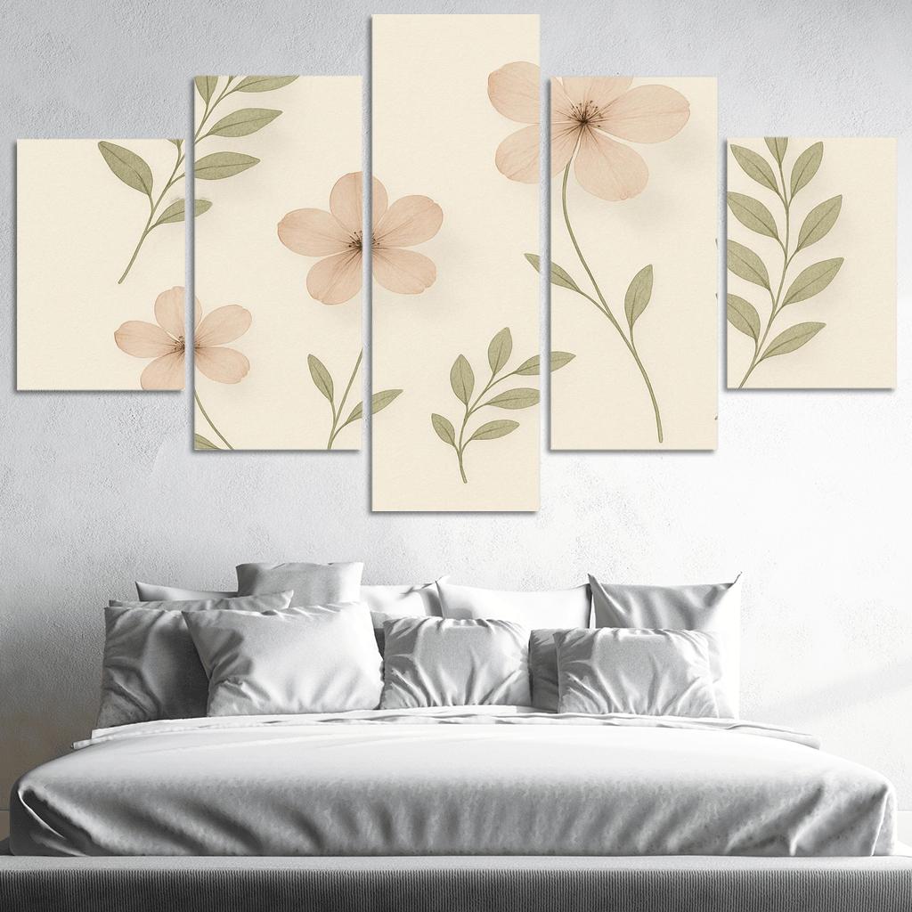 Pastel Herbarium Whispers canvas paintings frame