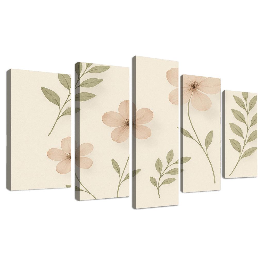 Pastel Herbarium Whispers canvas paintings frame