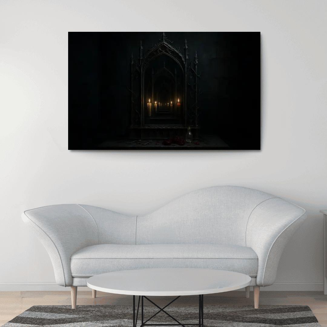 Thornbound Mirror Shrine multi-panel paintings