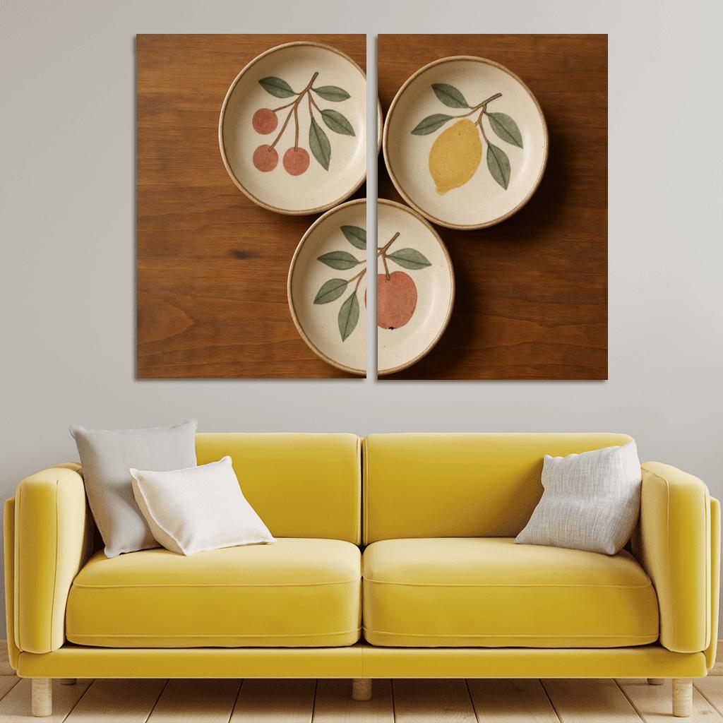 Ceramic Orchard Story Bowls canvas paintings frame