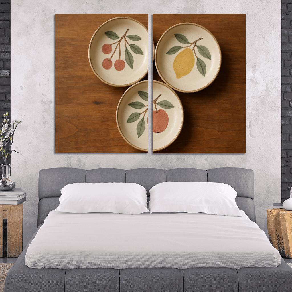 Ceramic Orchard Story Bowls canvas paintings frame