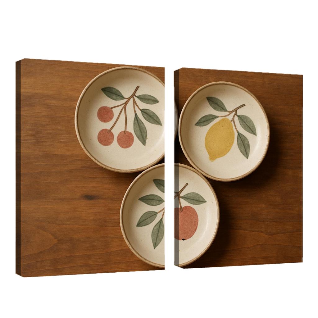 Ceramic Orchard Story Bowls canvas paintings frame
