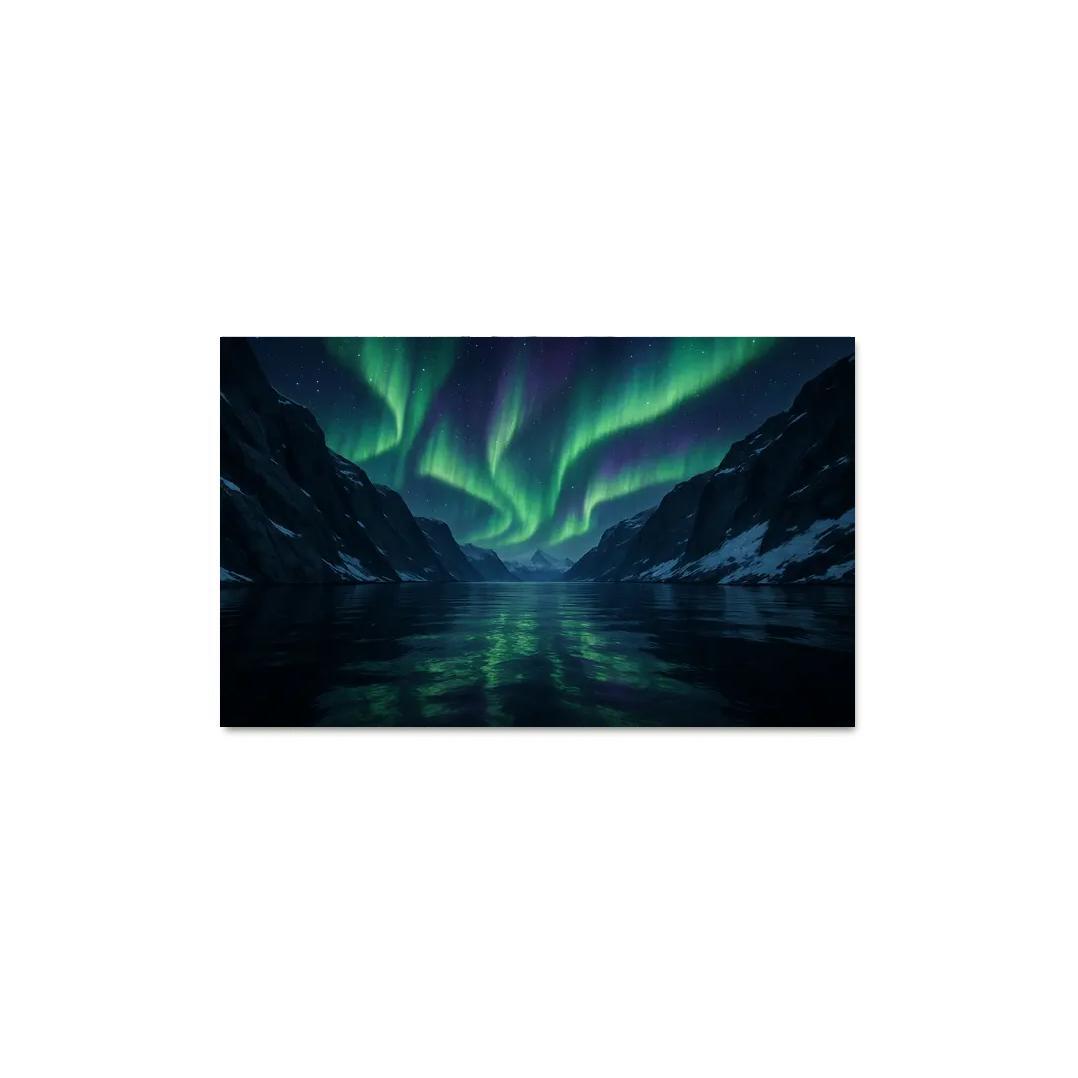 Aurora Glow Over Crystal Fjord oil paintings frame