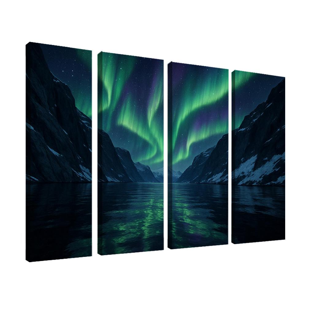 Aurora Glow Over Crystal Fjord oil paintings frame