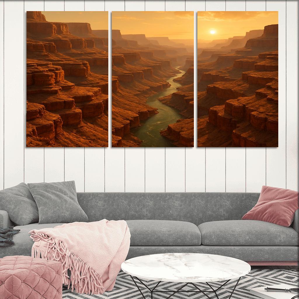 Amber Dawn Above Terraced Canyon wall art