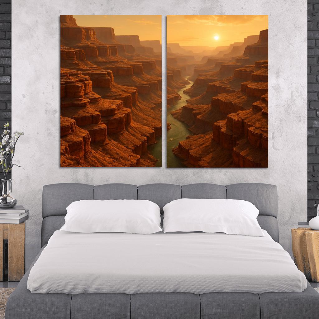 Amber Dawn Above Terraced Canyon wall art