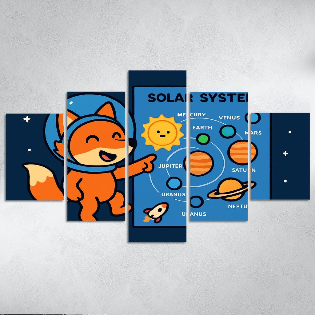 Starlight Fox Maps The Planets framed paintings