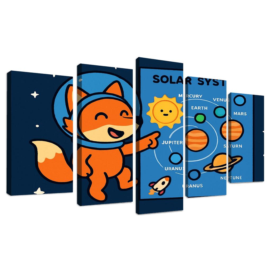 Starlight Fox Maps The Planets framed paintings