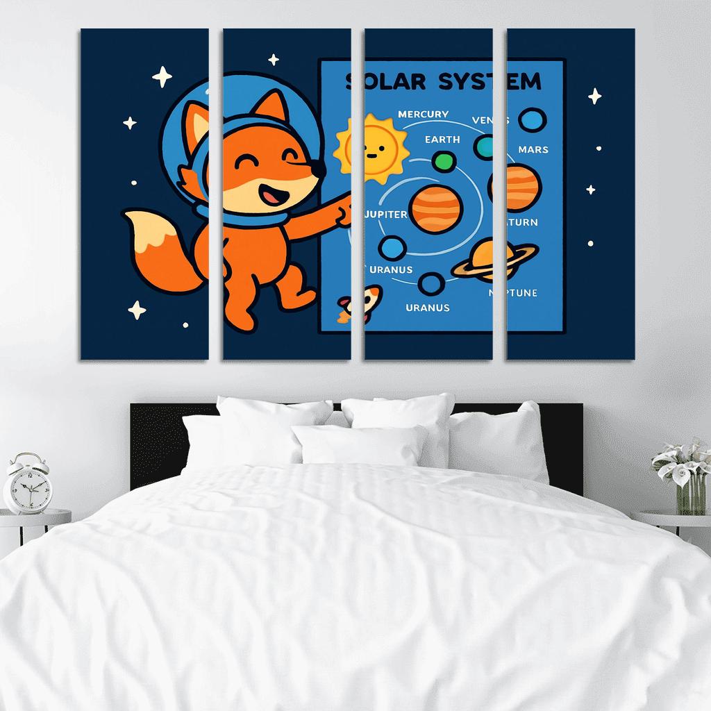 Starlight Fox Maps The Planets framed paintings