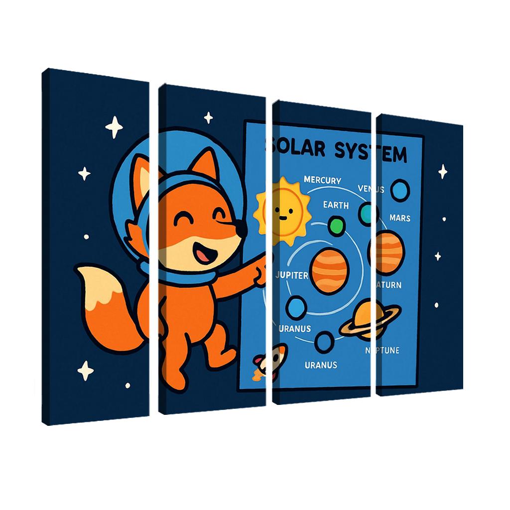 Starlight Fox Maps The Planets framed paintings