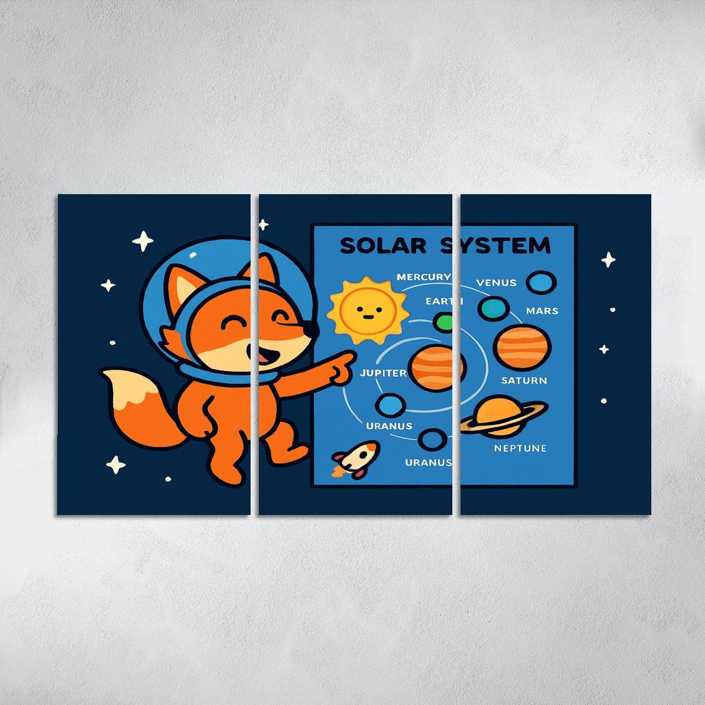 Starlight Fox Maps The Planets framed paintings