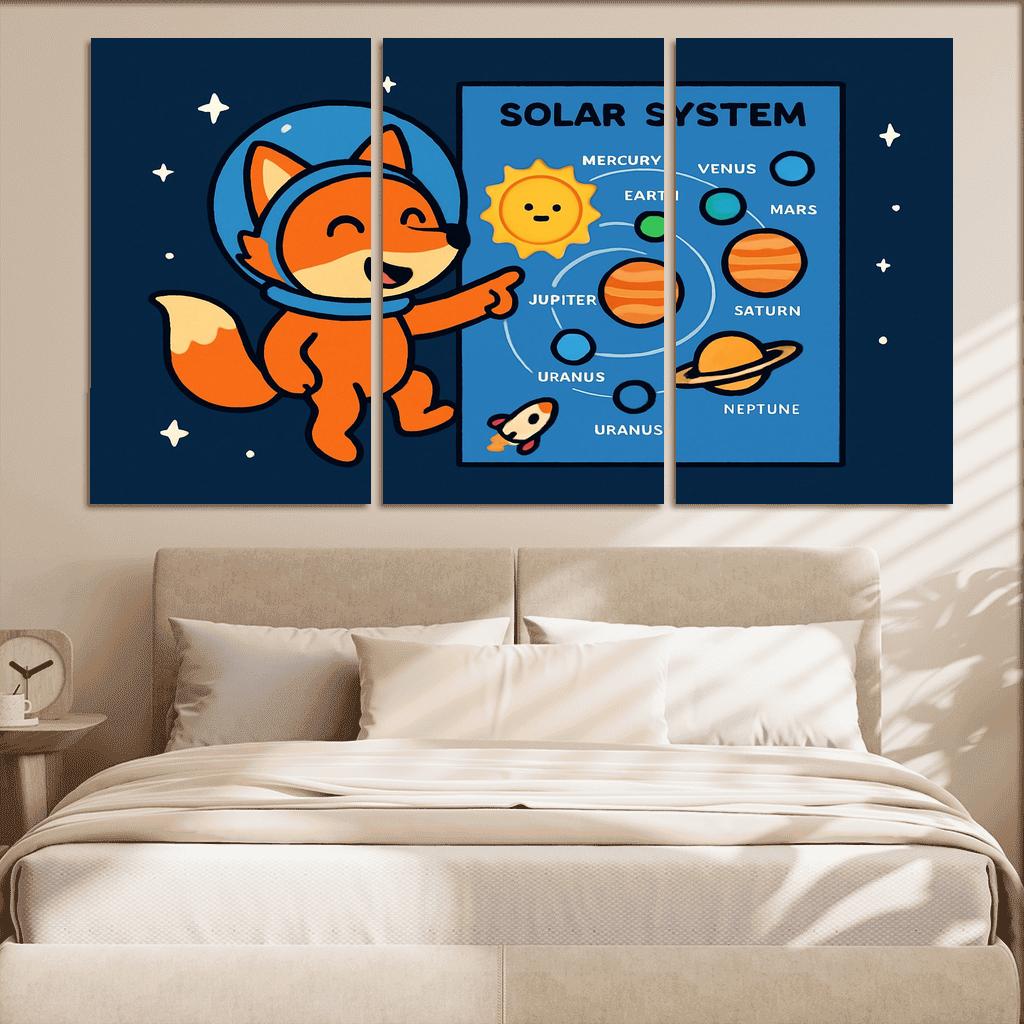 Starlight Fox Maps The Planets framed paintings