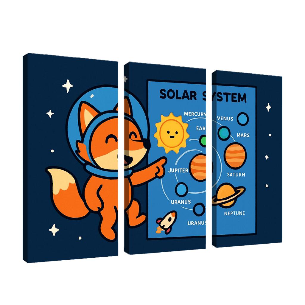 Starlight Fox Maps The Planets framed paintings