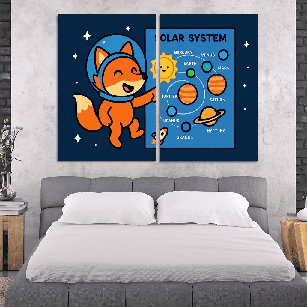 Starlight Fox Maps The Planets framed paintings
