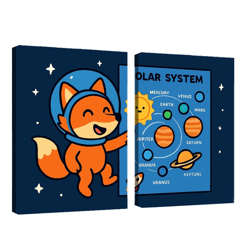 Starlight Fox Maps The Planets framed paintings