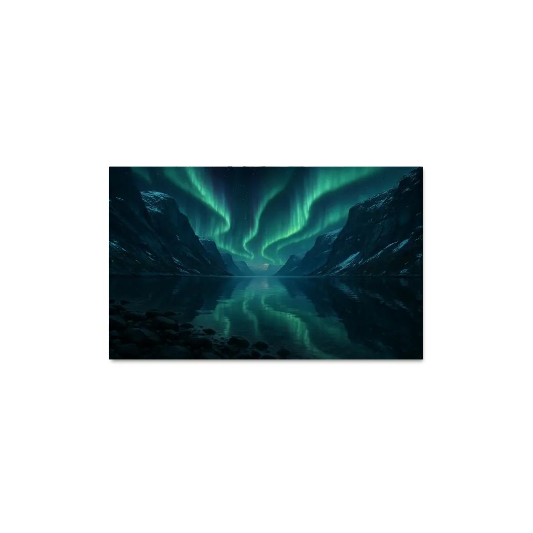 Aurora Reflection Over Crystal Fjord oil paintings frame