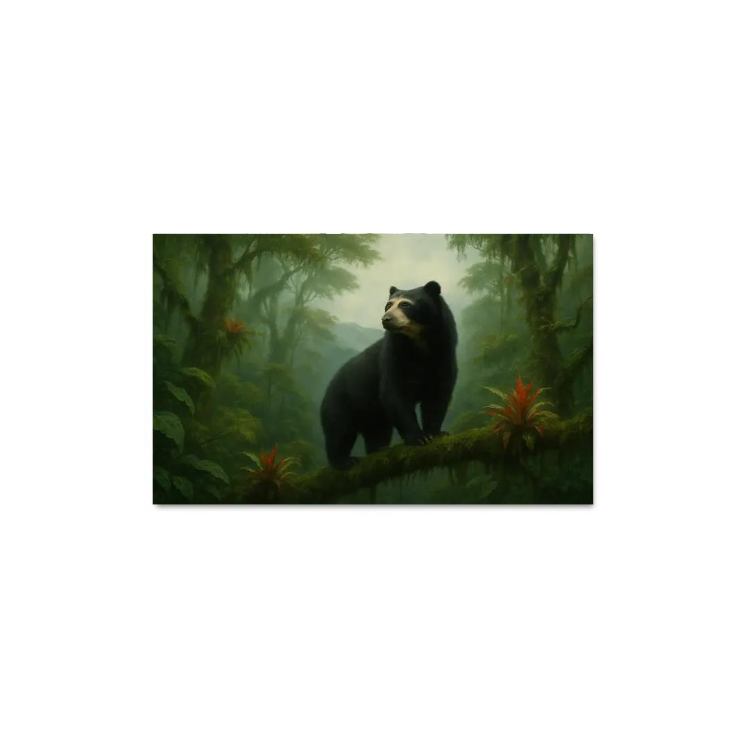 Spectacled Bear Among Andean Cloud Forest Bromeliads custom paintings frame