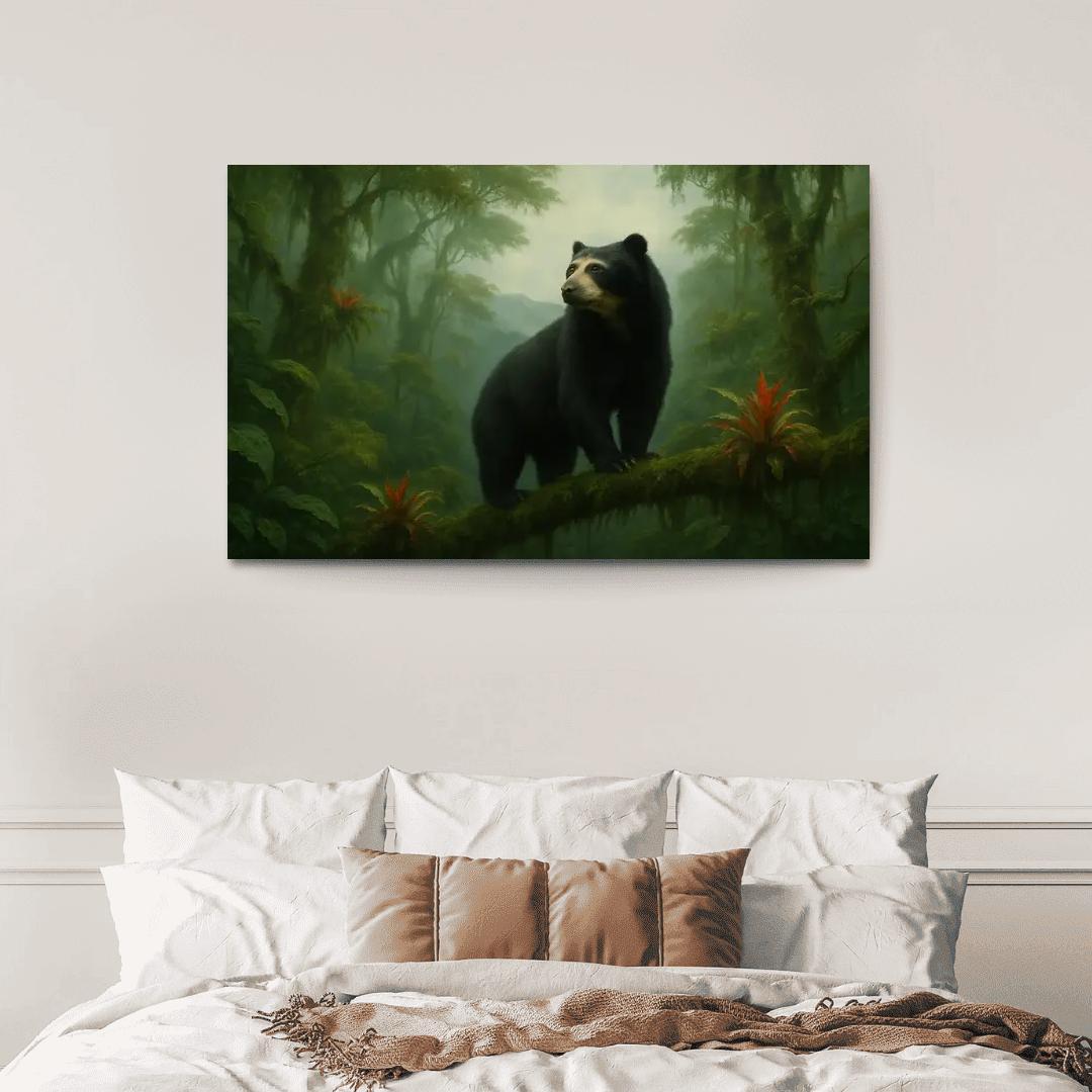 Spectacled Bear Among Andean Cloud Forest Bromeliads custom paintings frame