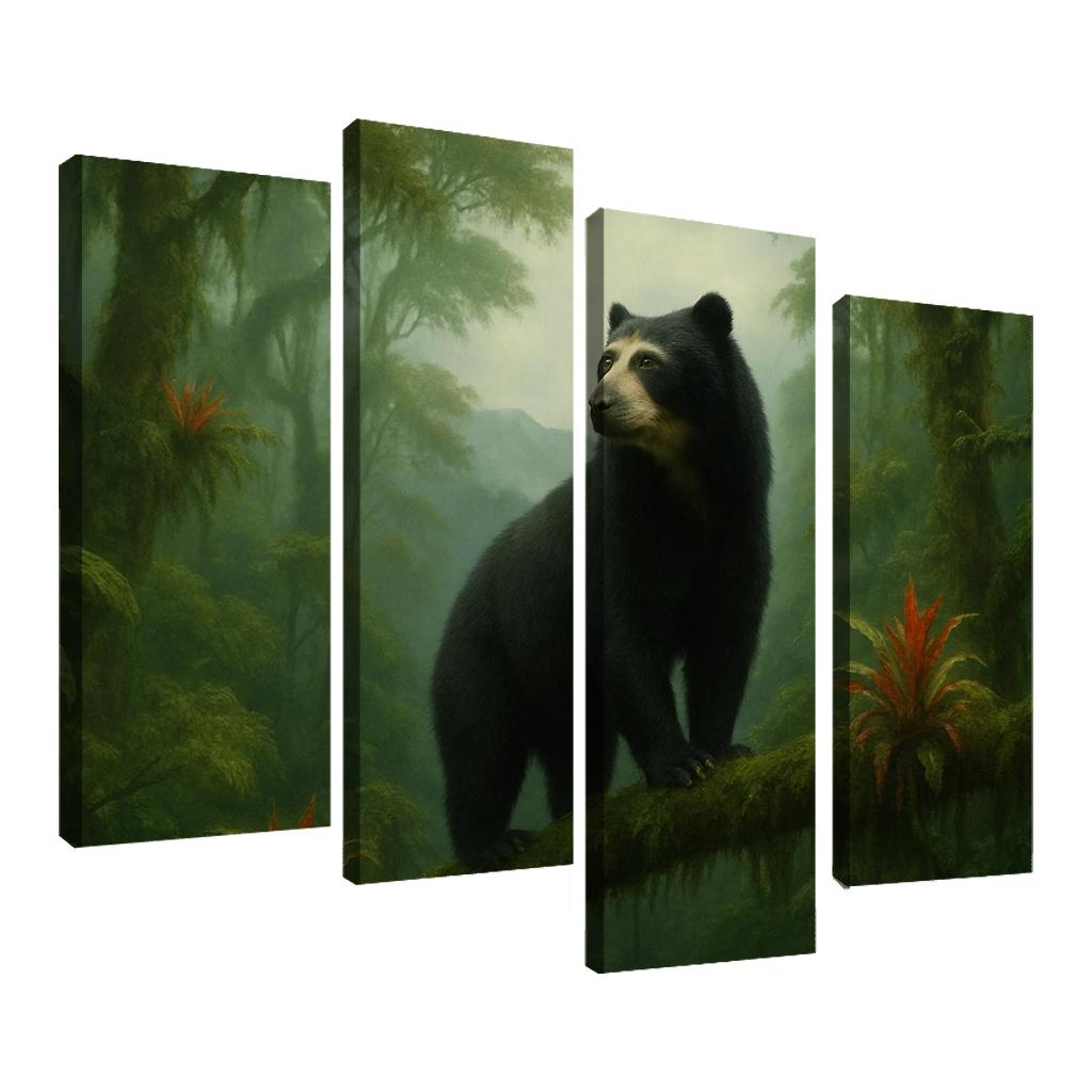 Spectacled Bear Among Andean Cloud Forest Bromeliads custom paintings frame