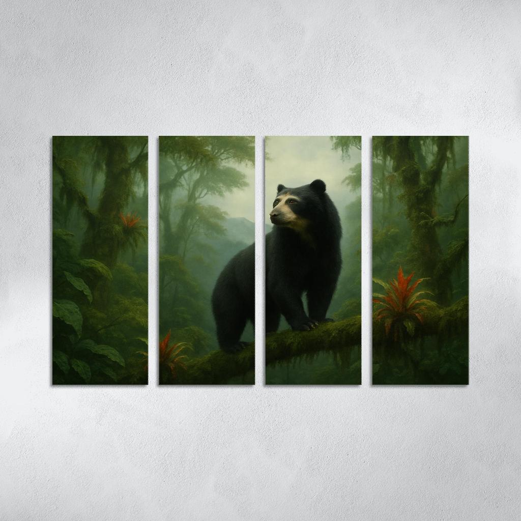 Spectacled Bear Among Andean Cloud Forest Bromeliads custom paintings frame