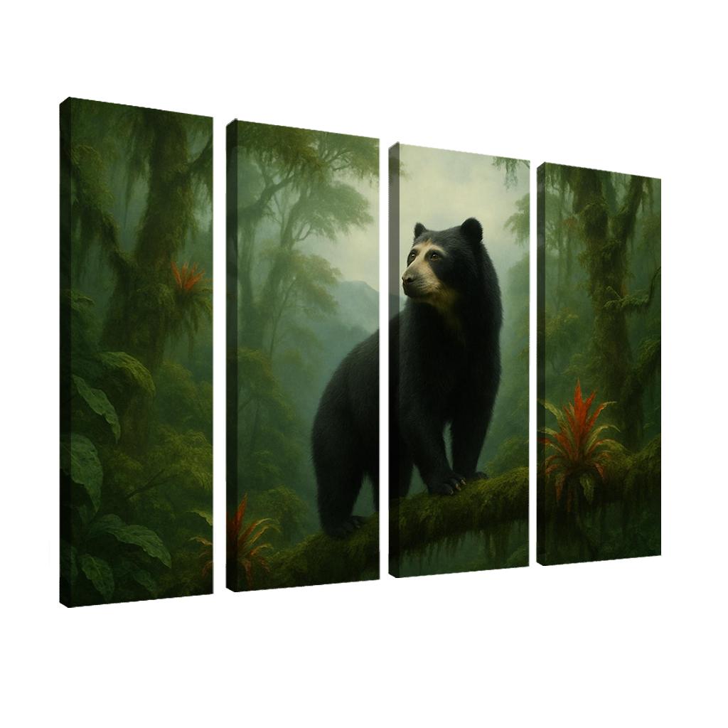 Spectacled Bear Among Andean Cloud Forest Bromeliads custom paintings frame
