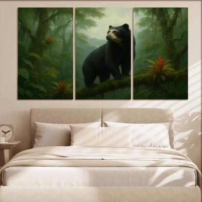 Spectacled Bear Among Andean Cloud Forest Bromeliads custom paintings frame
