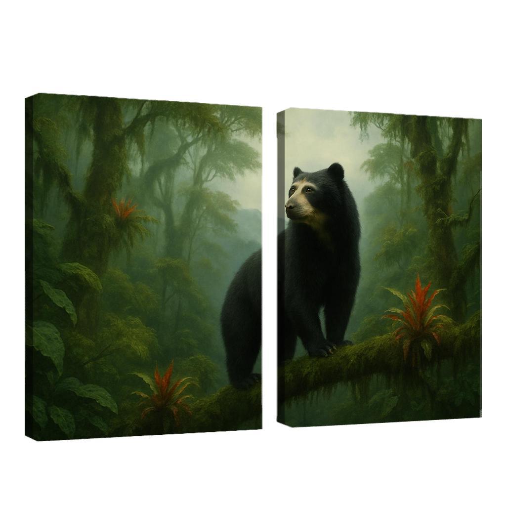Spectacled Bear Among Andean Cloud Forest Bromeliads custom paintings frame